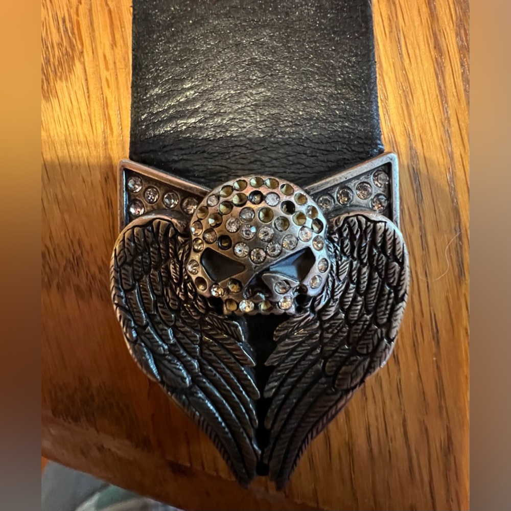 Harley-Davidson® Willie G. Genuine Cowhide Women’s Bling Belt- Large 💀 - Picture 15 of 16